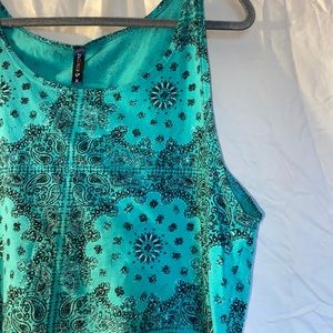Paisley Teal Tank Top
